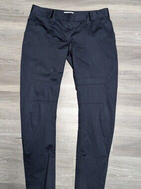 Kaufmanfranco Tailored Pants Size 10 Navy Blue Stretch Cotton